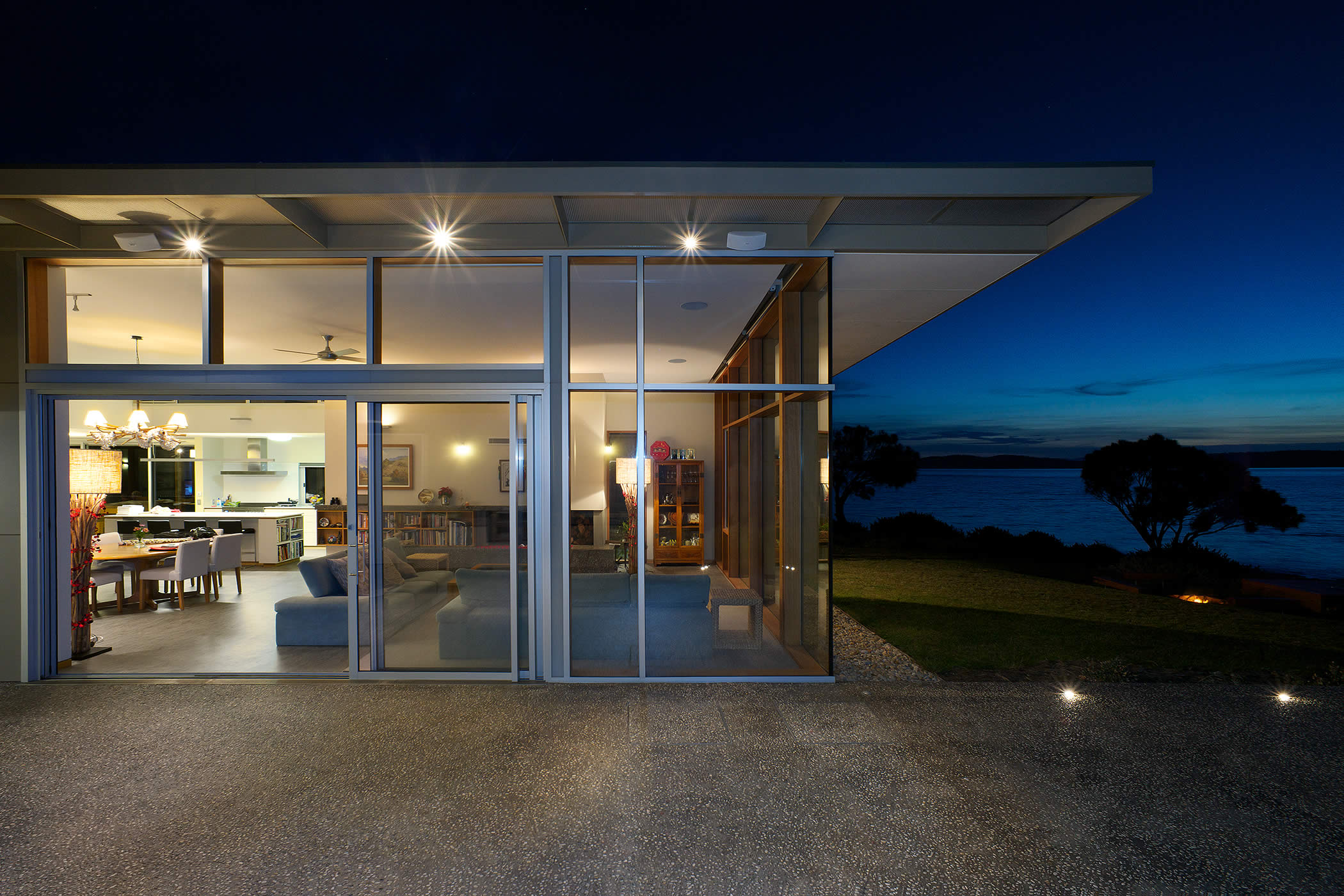 Johns Point residence, South Arm, Tasmania: The architecture achieves a unique language of place combined with domestic interiors that are spatially varied and inspiring yet easy to inhabit, comfortable and homely. Photo by Ray Joyce.